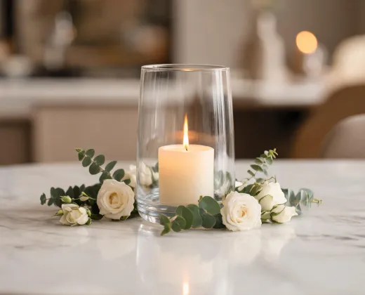 Glass candle holder